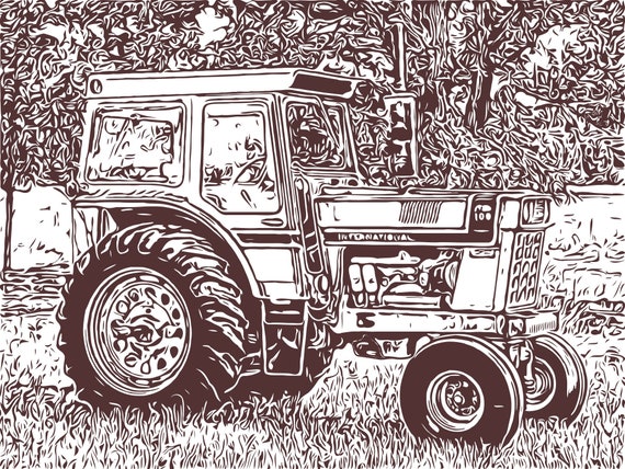 Download Books Tutorials Tractor Svg File Detailed Vector For Laser And Cricut Digital Download Ai Dxf Eps Pdf Plt Png Cut Ready Farm Vintage Leatherworking