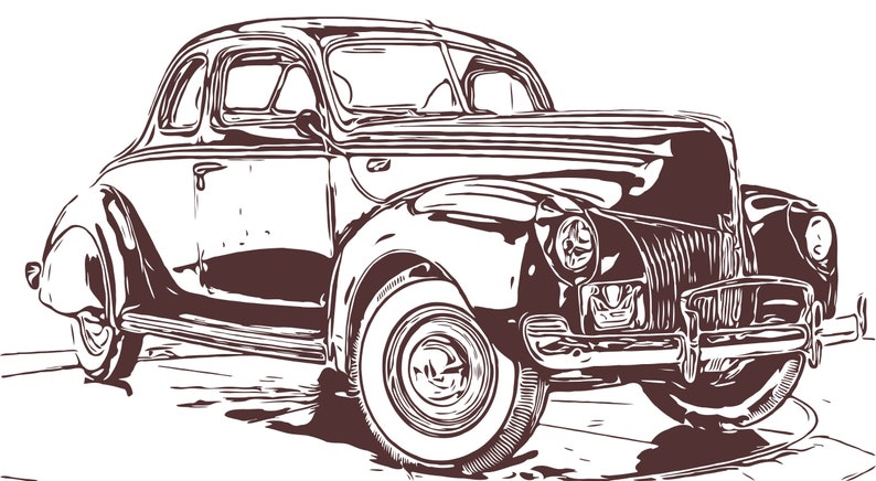 Download 1940 Ford Coupe Classic Vintage Car dxf svg eps vector ...