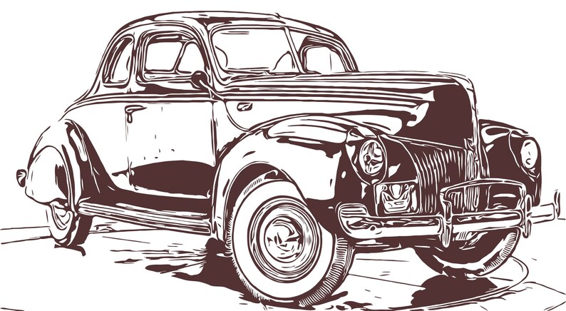 Download 1940 Ford Coupe Classic Vintage Car dxf svg eps vector ...