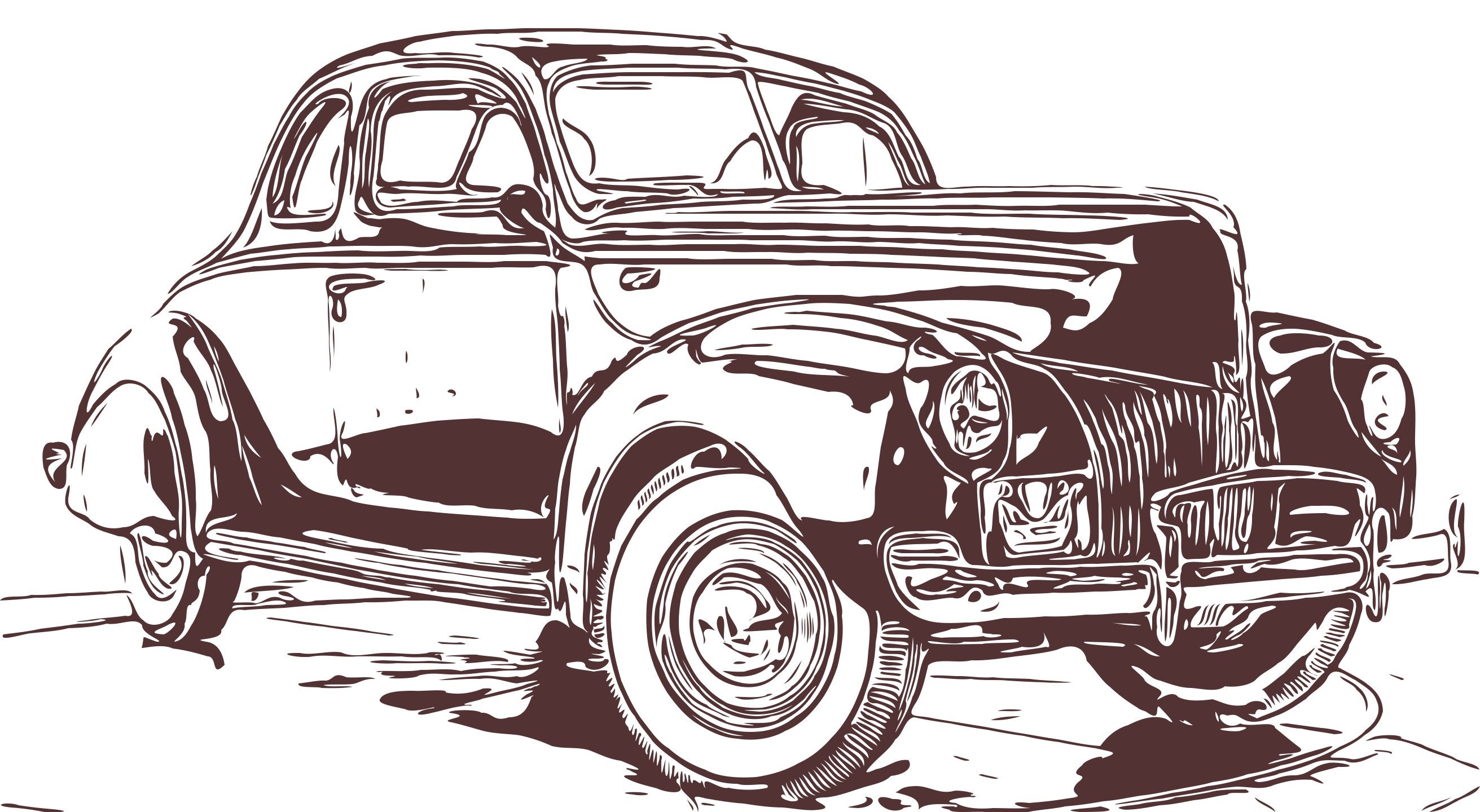 1940 Ford Coupe Classic Vintage Car dxf svg eps vector files | Etsy