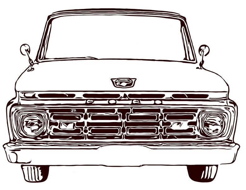 Download 1963 Ford F100 png svg dxf eps vector files for engraving ...
