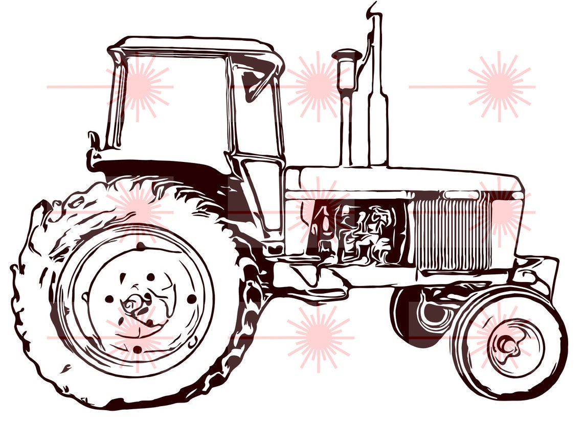 Tractor John Deere 4640 png svg dxf eps vector files for Etsy