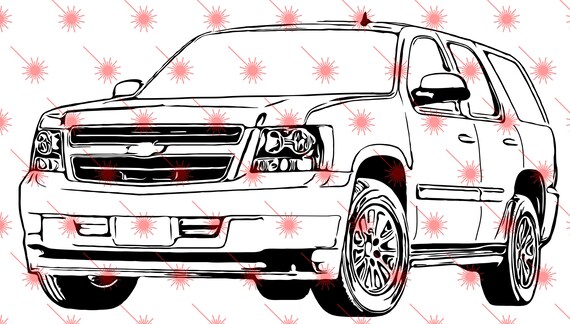 2008 Chevy Tahoe svg dxf eps png vector files for engraving | Etsy