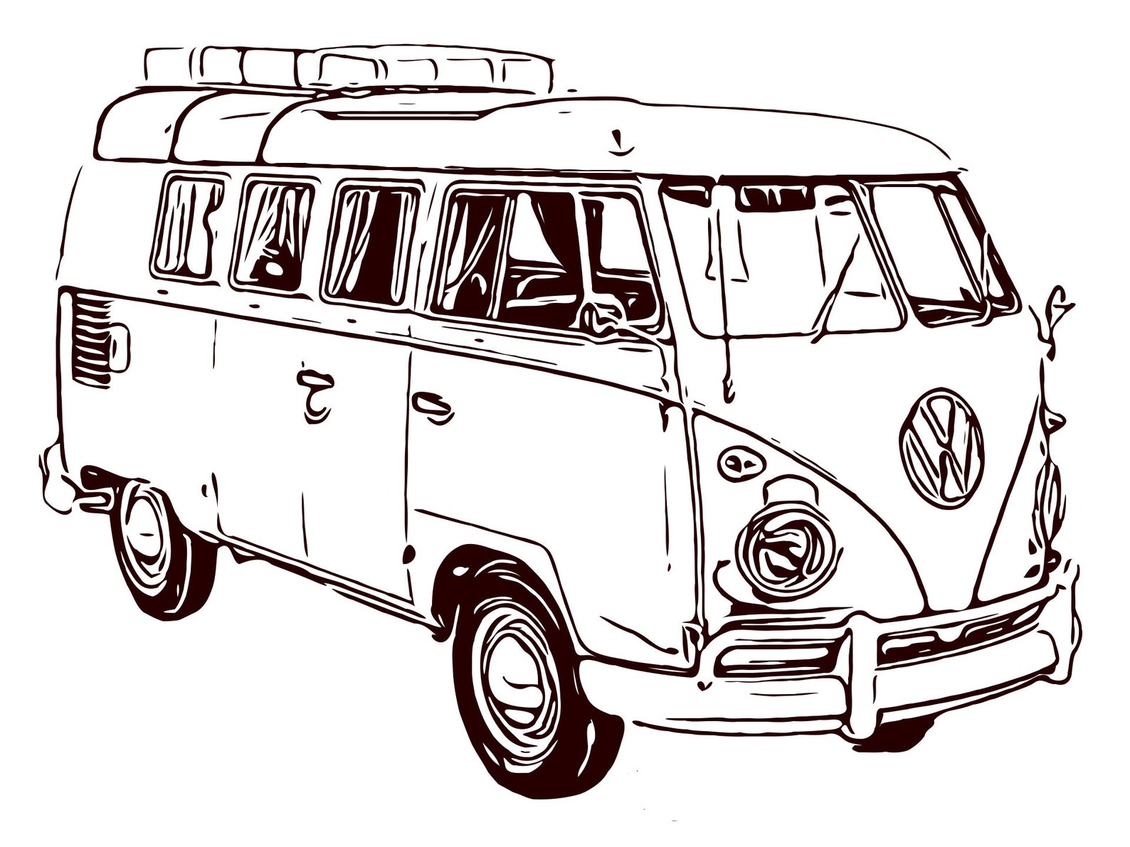 1950 VW Bus svg dxf eps png vector file for engraving | Etsy