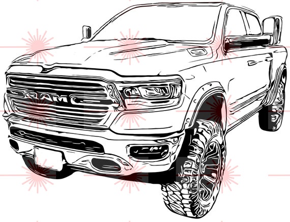 20019 Ram 1500 Svg Dxf Eps Png File For Engraving Silhouette Etsy ...