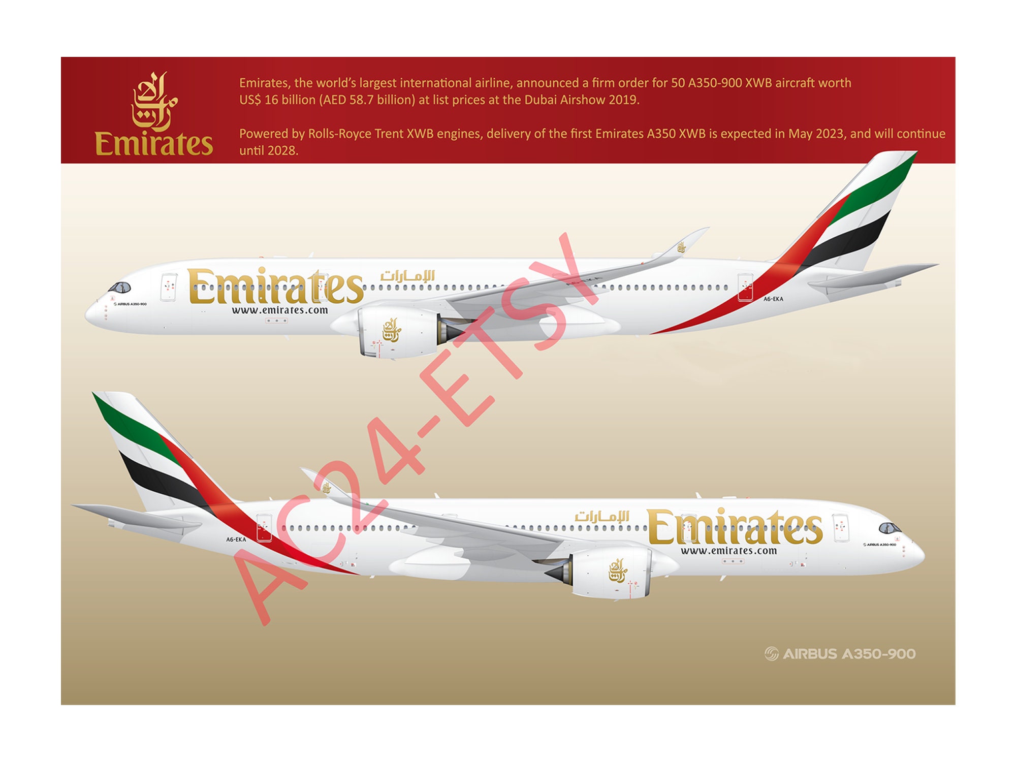 Emirates Airbus A380 Aircraft Skin Tags - Exclusive to Aviationtag !