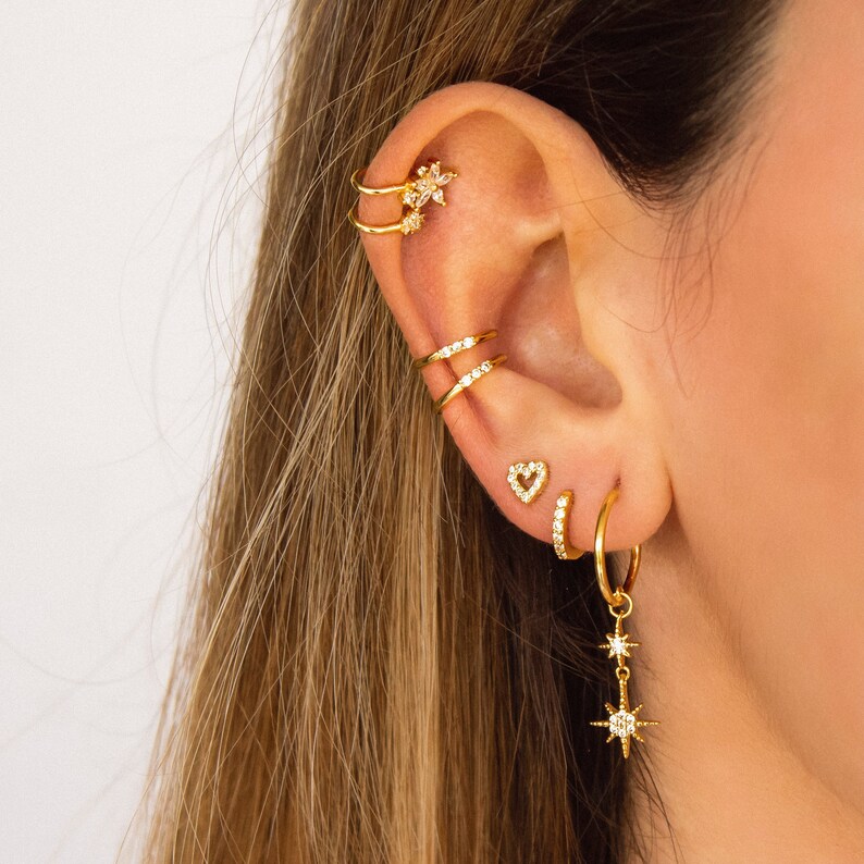 Conch Ear Cuff Cz Ear Cuff Conch Earrings Dainty Ear Cuff Etsy