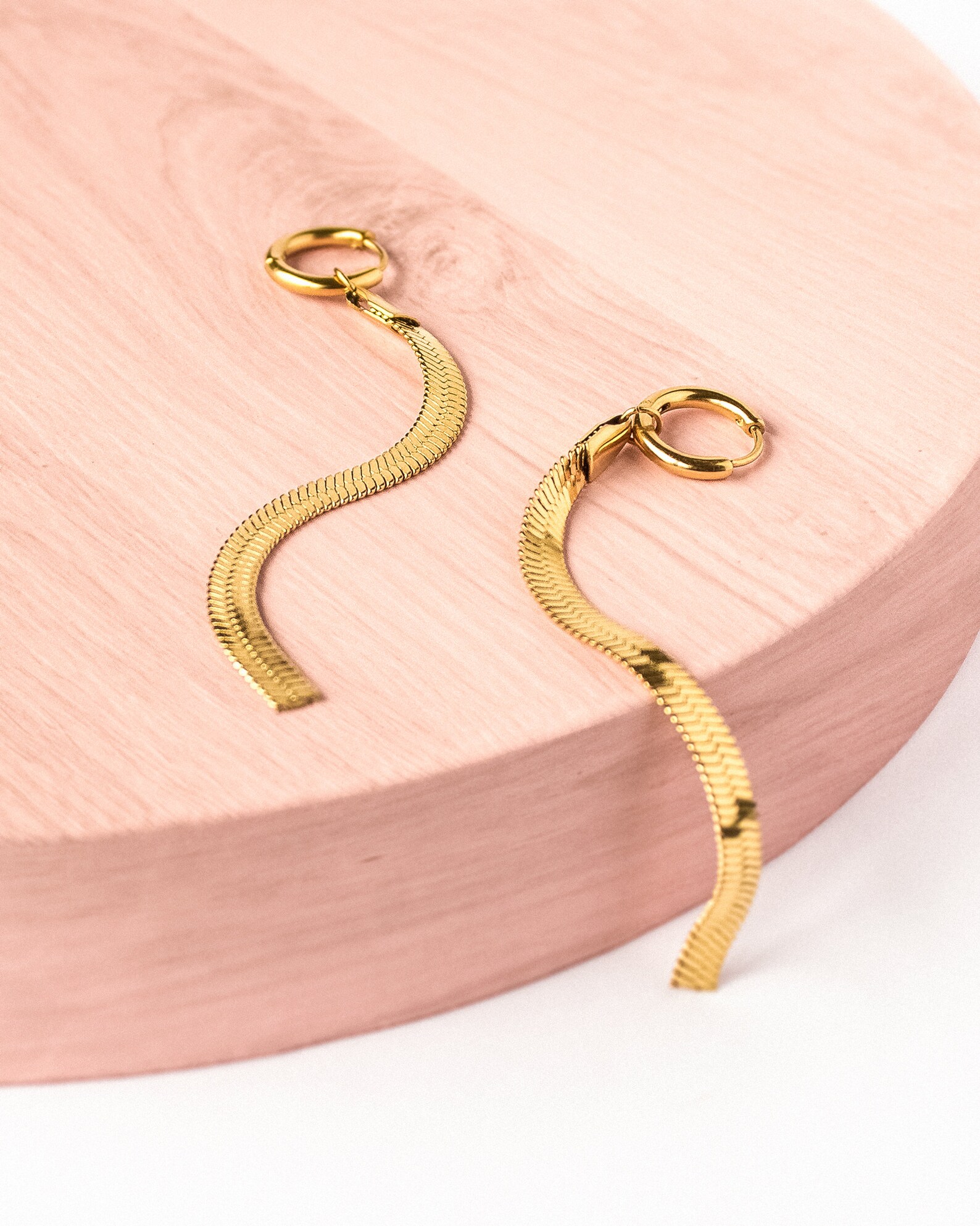 Herringbone Earrings Gold Long Tassel Drop Earrings Long Etsy