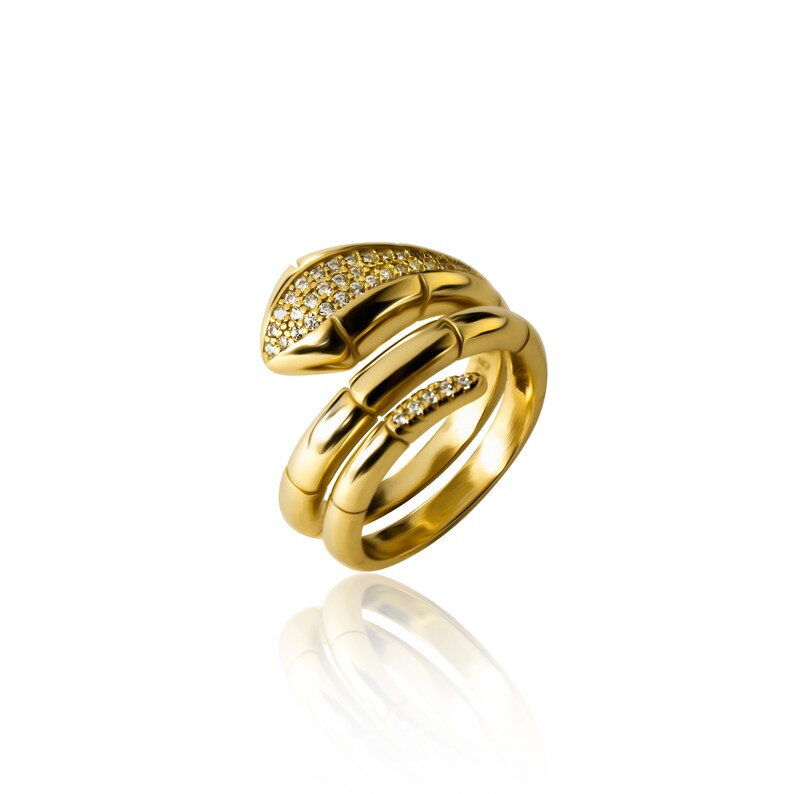Snake Statement Ring Gold Serpent Ring Snake Cz Ring Wrap Ring Ouroboros Snake Ring Pyhton Ring Dainty Gold Snake Ring Snake Ring