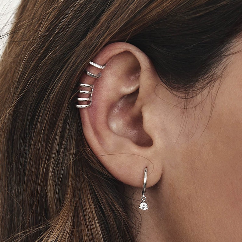 Double Band CZ Ear Cuff Earring Ear Cuff No Piercing Etsy