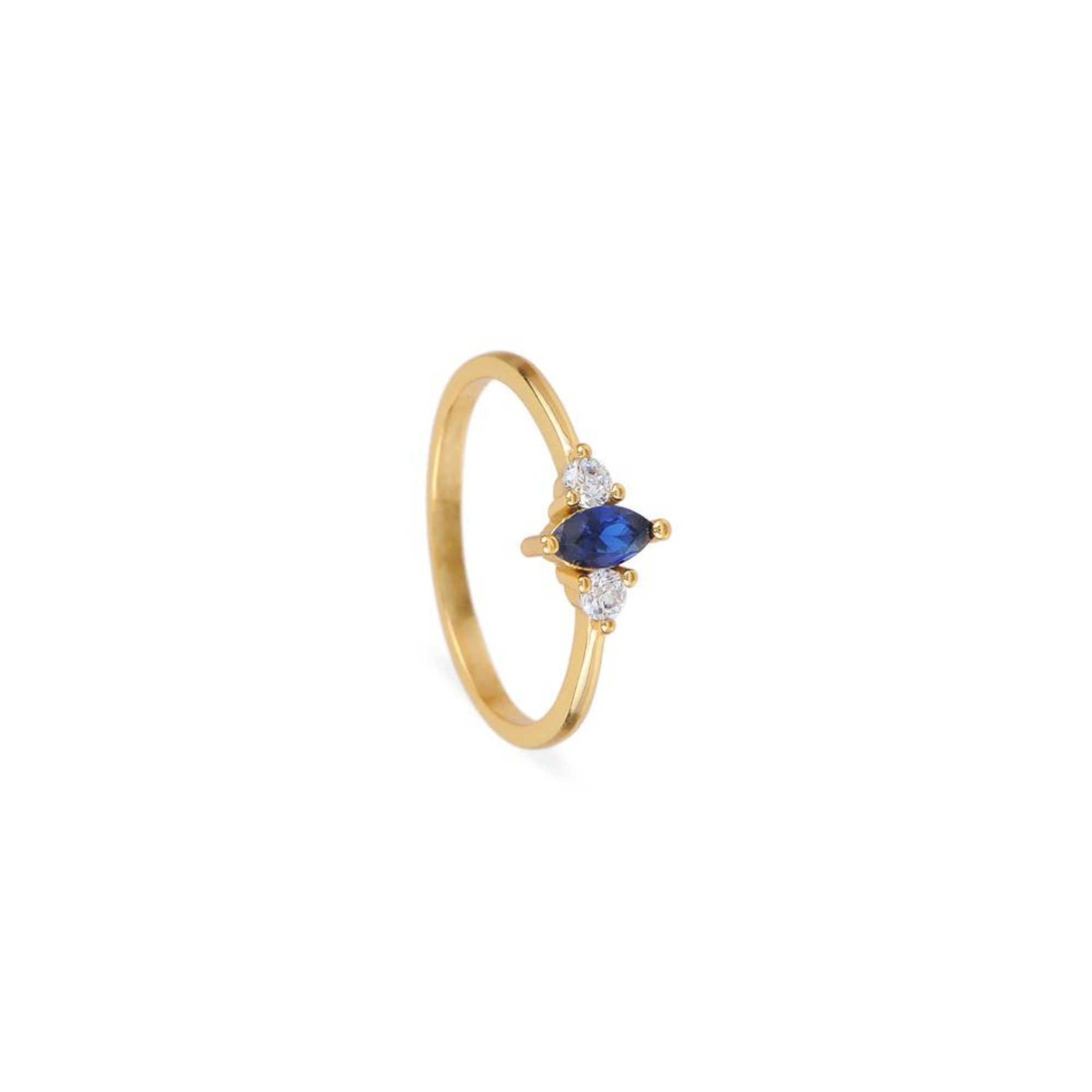 Blue Cz Ring Sapphire Cz Ring Marquise Ring Minimalist - Etsy