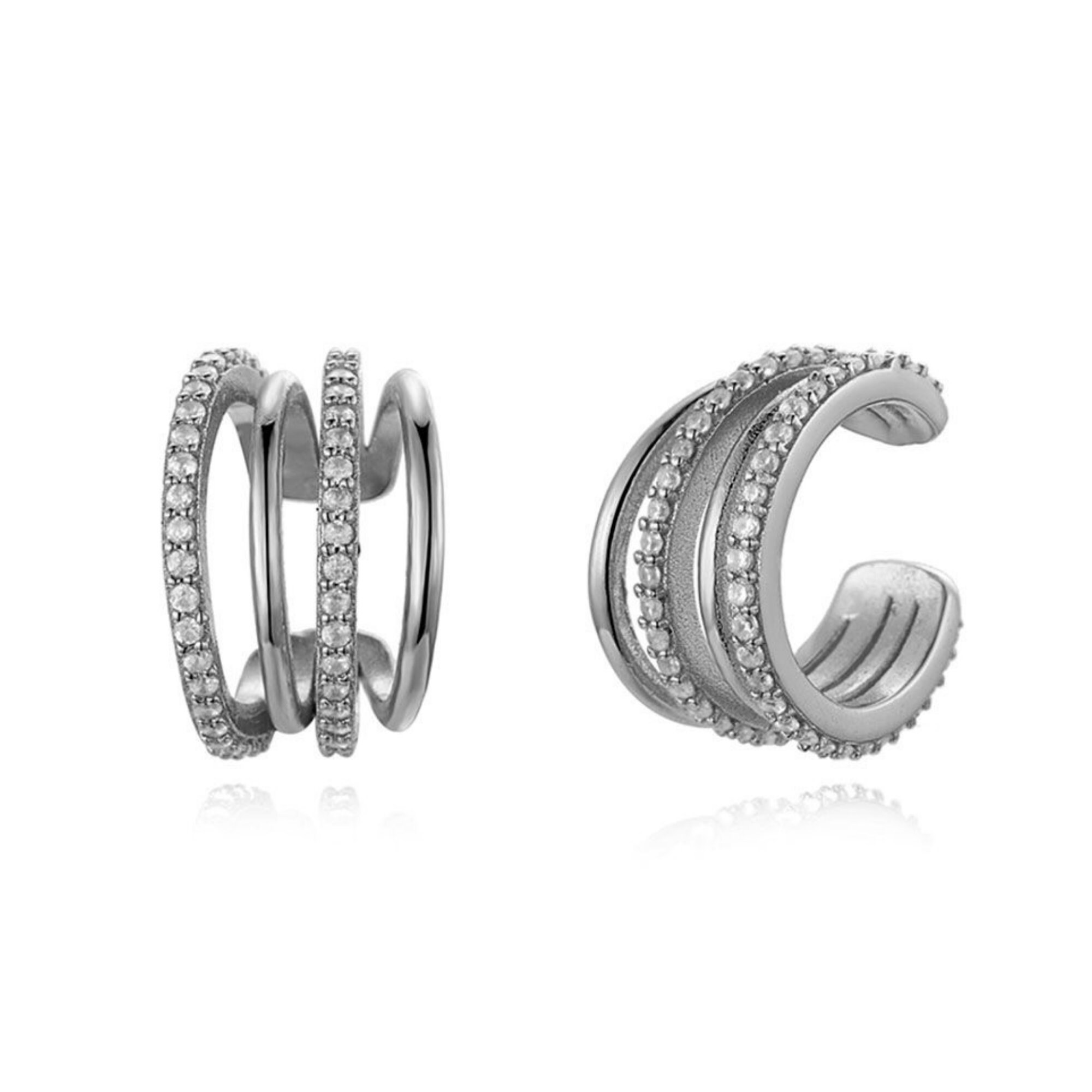 Dainty Cz Conch Ear Cuff Earrings 4 Bands Conch Ear Cuff Etsy