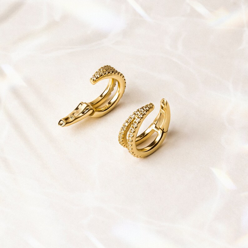 Double Band Cz Conch Ear Cuff Earrings Ear Cuff Wrap Etsy