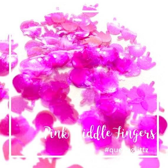 Translucent Pink Middle Fingers Pink Finger Confetti Pink - Etsy