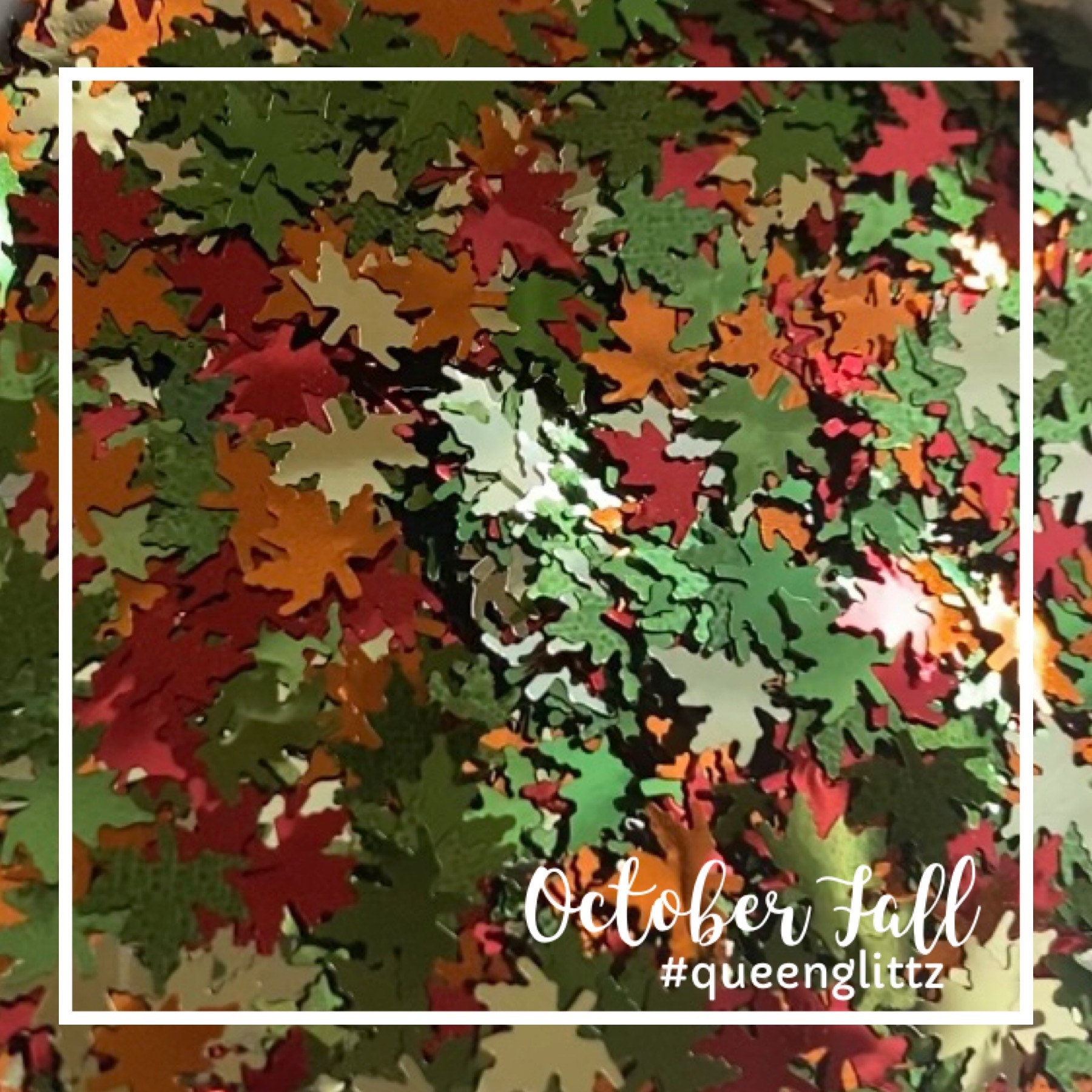 Green Maple Leaves • Custom Glitter Mix • Autumn Leaves • Confetti Gl…