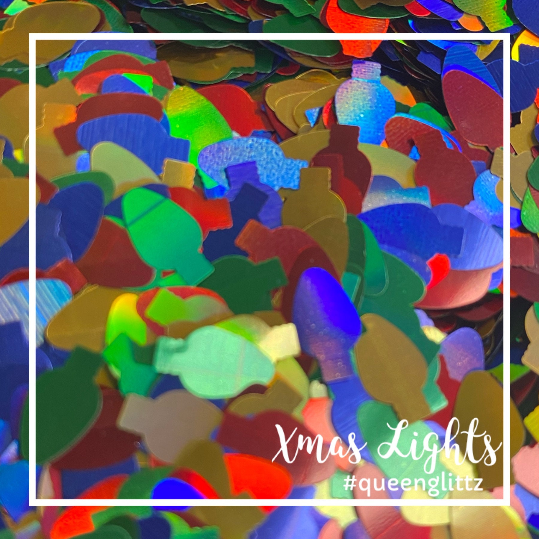 Christmas Lights Glitter Confetti Xmas Lights Green Yellow Red Blue L…