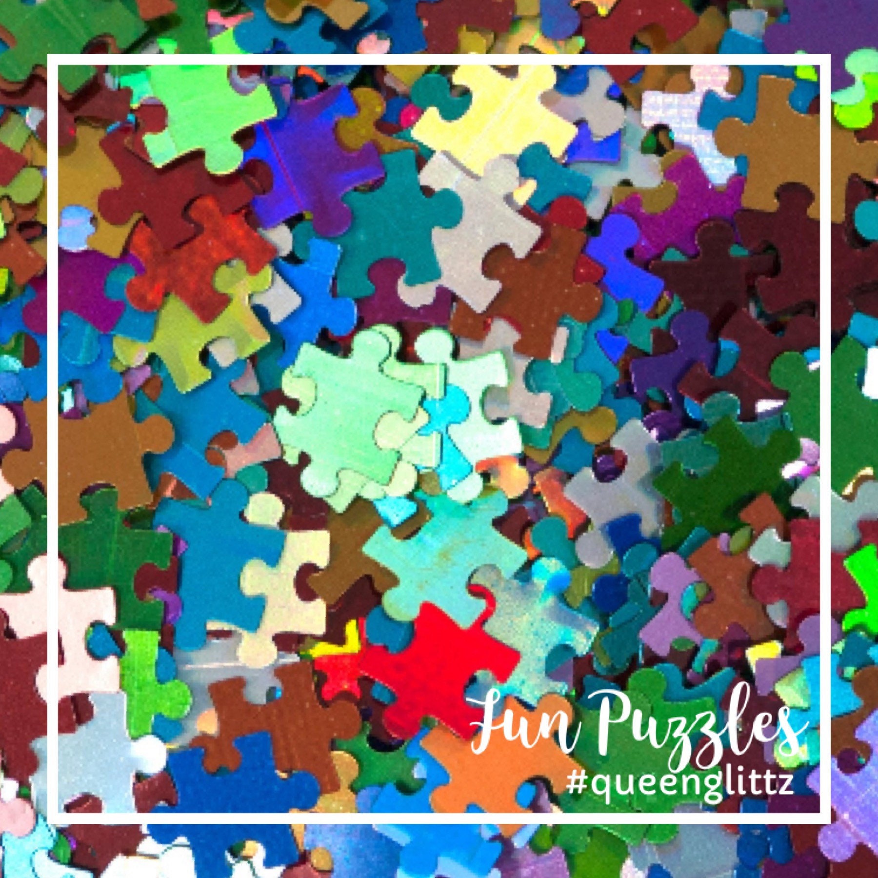 Puzzle Piece Glitter •  Confetti Puzzle Holographic Glitter • Solvent…