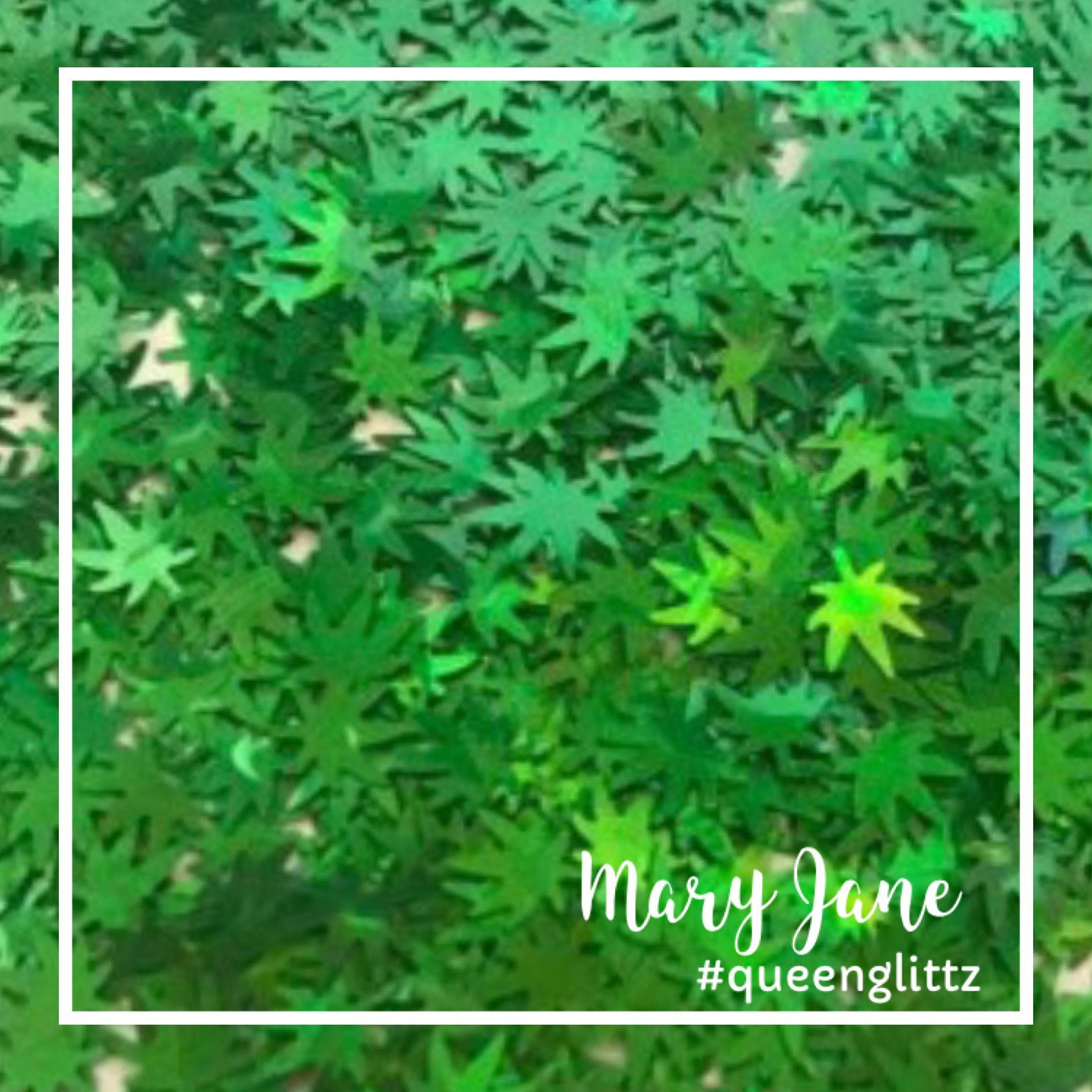 Mary Jane Leaf Glitter Glitter Shape Hemp Leaf Glitter Weed Leaf Glit…