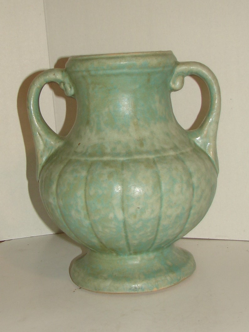 Early Nelson McCoy Pottery Handled Urn Vase