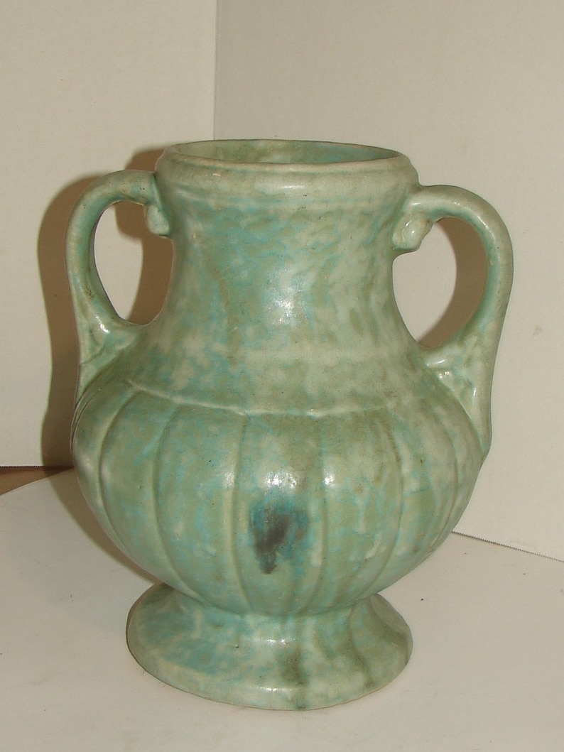 Early Nelson McCoy Pottery Handled Urn Vase