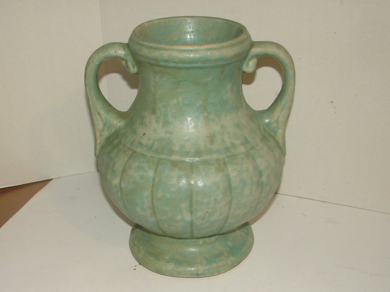 Early Nelson Mccoy Pottery Handled Urn Vase Etsy