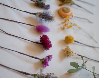 Dried flower hair pins, Bridal Wedding hair pins, hair accessories, flower hair accessories, flower hair pins