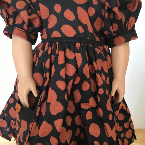18 inch short sleeve dress with ruffle! Fits most popular 18 inch dolls!