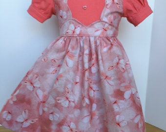 18 in 1940 style dress - Coral colors with butterflies all over!  Fits most 18 in dolls!