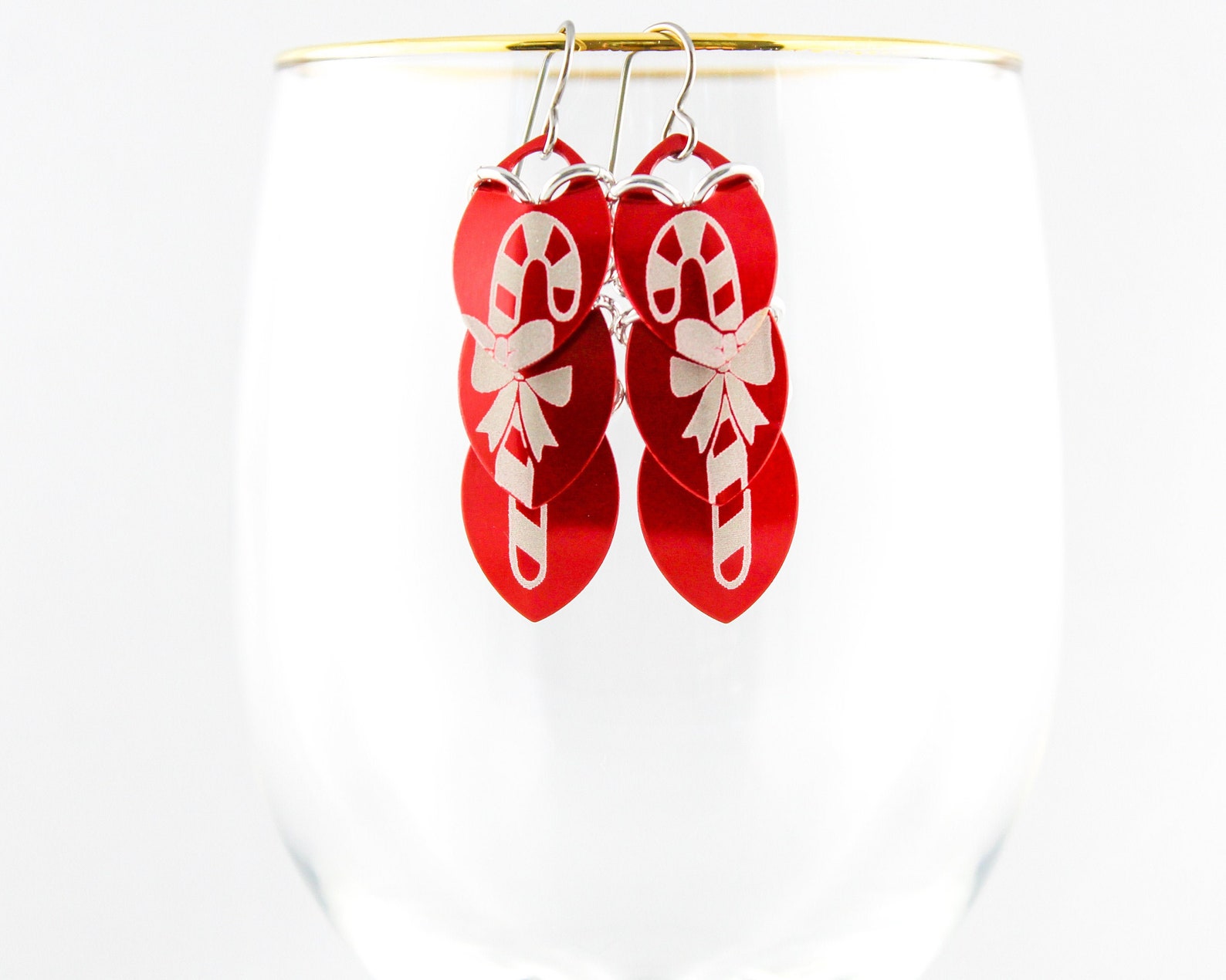 Candy Cane Earrings Festive Christmas Earrings Unique Etsy