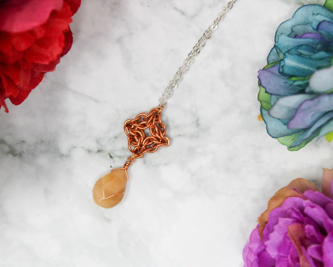 Pendentif Sardonyx Sur Cuivre Fait Main – Bijou Artisanal Cadeau Pour Sœur Ou Amie