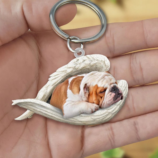 Bulldog - Sleeping Angel Keychain