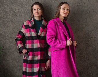 fuschia wool coat