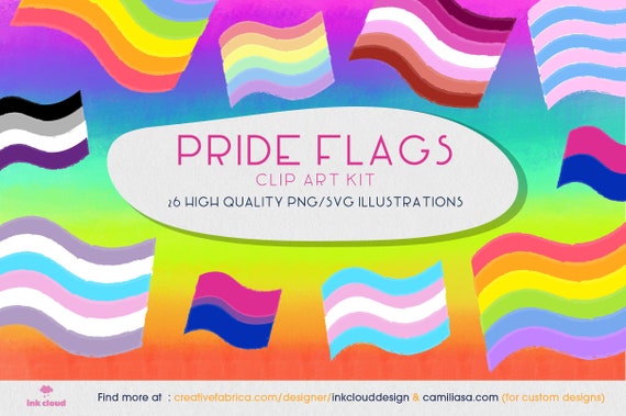 Download Free Lgbt Clip Art Gay Pride Flags Handmade Vector Png Svg Etsy SVG Cut Files
