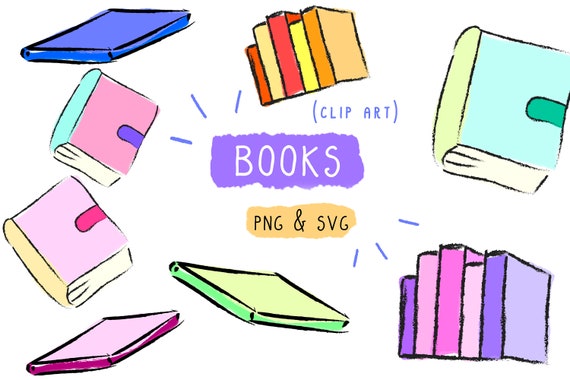 Download Books Clip Art Handmade Vector Png Svg Icon Digital Etsy SVG Cut Files