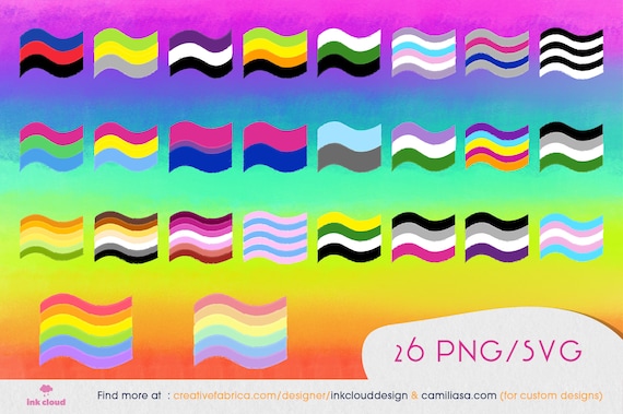 Download Lgbt Clip Art Gay Pride Flags Handmade Vector Png Svg Etsy SVG Cut Files