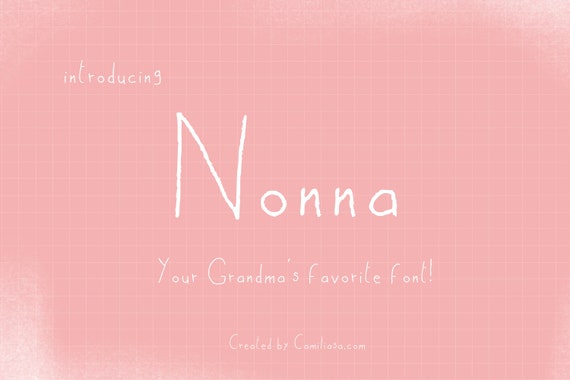 Download Free Nonna Font Grandma Old Kids Handwriting Romantic Sans Etsy PSD Mockup Template