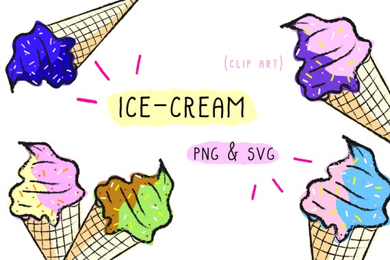Download Sale Handmade Vector Svg Ice Cream Clipart Dessert Art Etsy PSD Mockup Templates