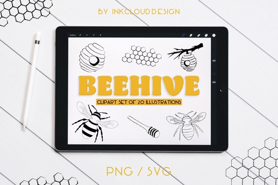 Download Beehive Svg Bee Bundle Vintage Bee Vector Bee Icon Honey Etsy PSD Mockup Templates