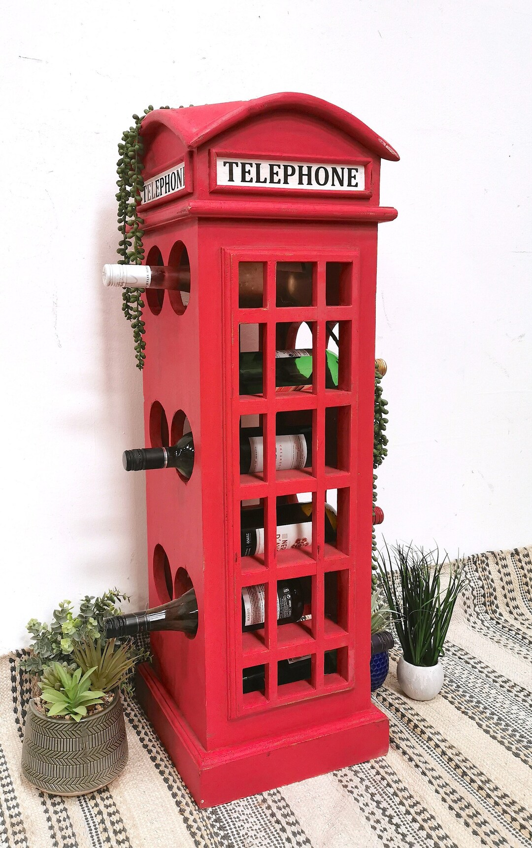 Quirky Hand Made Telephone Box Wine Rack Etsy UK
