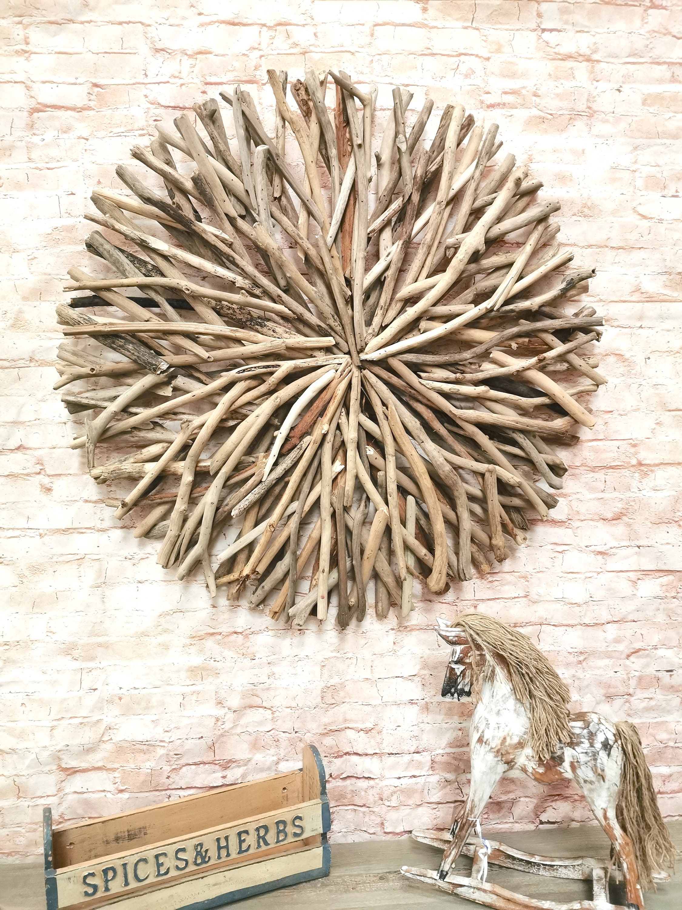 Driftwood Circle Wall Hanging Hand Made 2 Sizes Available Etsy UK