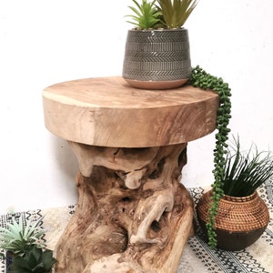 Natural Teak Root Stool  / Side-table