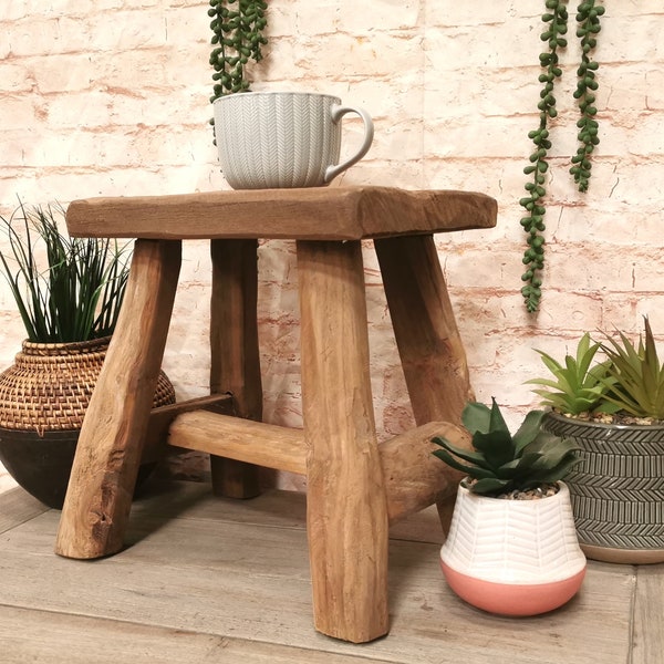 Small Antique Teak Stool