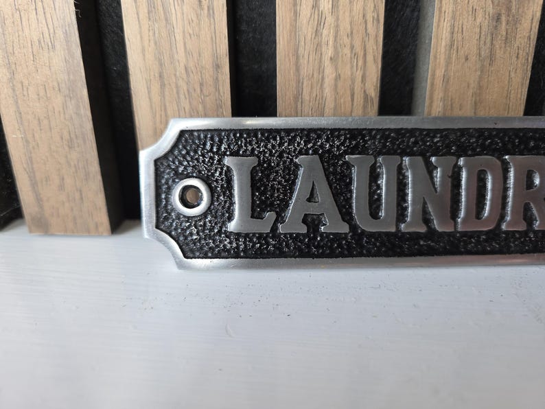 Laundry Letters Laundry Aluminium Door Sign – 15cm Plaque | Modern Utility Room Sign ...