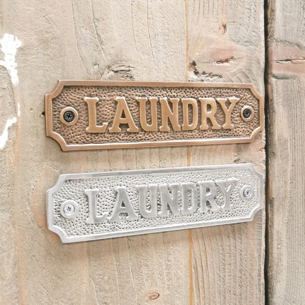 Vintage Laundry / Utility Room Door Plaque / Sign Aluminium
