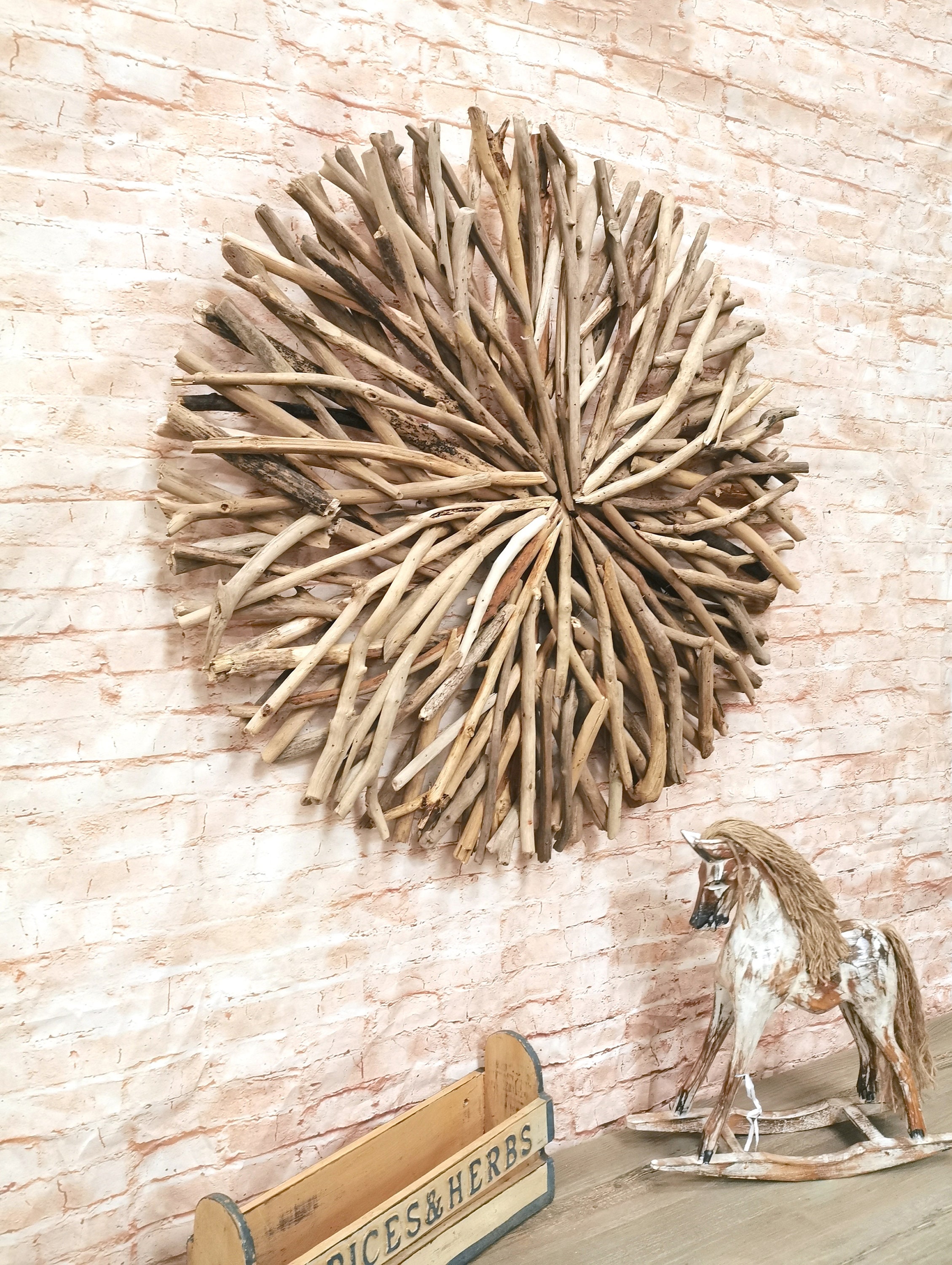 Driftwood Circle Wall Hanging Hand Made 2 Sizes Available Etsy UK