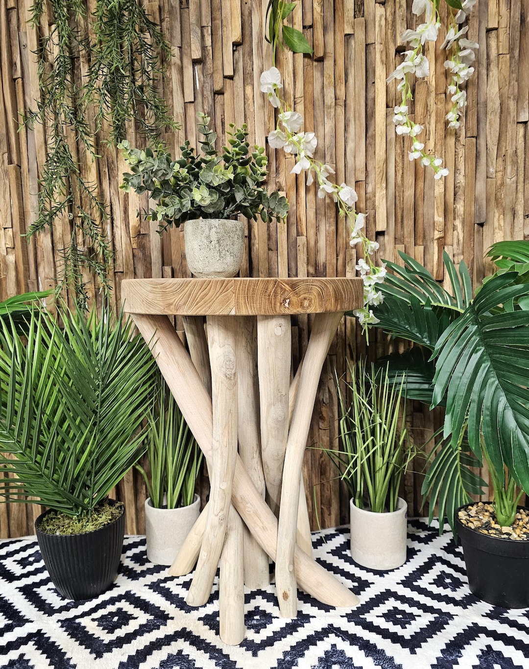 Twisted Teak Root Side Table / Stool – Handmade Natural Wood Furniture ...