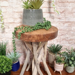 Twisted Teak Root Side Table / Stool – Handmade Natural Wood Furniture ...