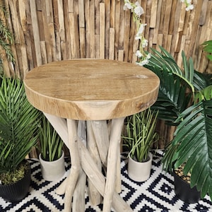 Twisted Teak Root Side Table / Stool – Handmade Natural Wood Furniture ...