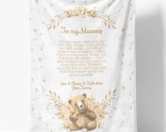 Expecting Mom Gift For Christmas, Gift From Baby Bump, Personalized Blanket, Cute Pregnancy Gift For First Time Moms, Pregnant Wife Gift