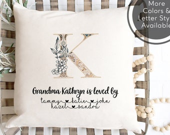 Grandma Cushion, Personalized Grandma Gifts From Grandkids, Grandkids Pillow, Grandchildren Pillow Cover, Grammy Gifts, Great Grandma Gift